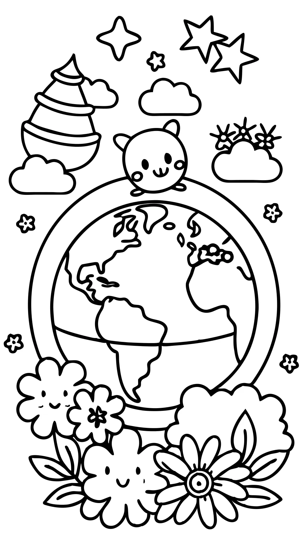 coloriages gratuits de la terre imprimable